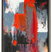 Slash. Full point. 33.5 x  26cm  Acrylic & oil on canvas. Celebrating colour