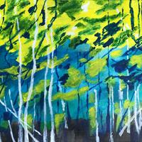 Spring Forest - landscape: acrylics on canvas, 40x50cm £ 70