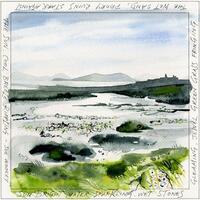 Towards Ballinskelligs Priory - watercolour by Sue Wookey