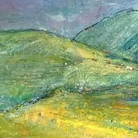 Impressionistic landscape painting in acrylic