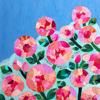 'Peony' by Yoshie Allan - Mixed media - Fabric collage