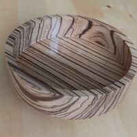 Zebrano bowl, 16cm x 6cm