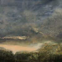 Alex McIntyre, An Encounter with Trees and Light, painting 70 x 80cm, 2023.
