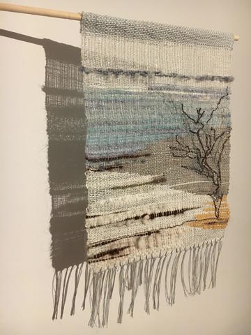Frosted Fir - Adirondack Winter	Handwoven mixed fibres winter landscapes wall hanging	20x20cm	£45