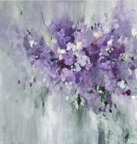 Shades of Violet  Acrylic on Canvas. Framed in Floating Frame  60cm x 60cm  £350