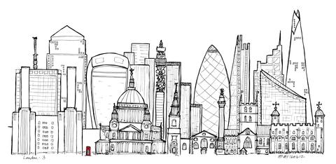 London - A story of tallest buildings  Limited Edition (of 10) Fine Art Print  A2 paper  £65