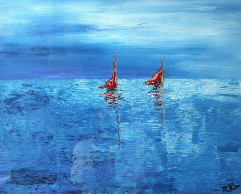 Sailing Into the Blue - Acrylic