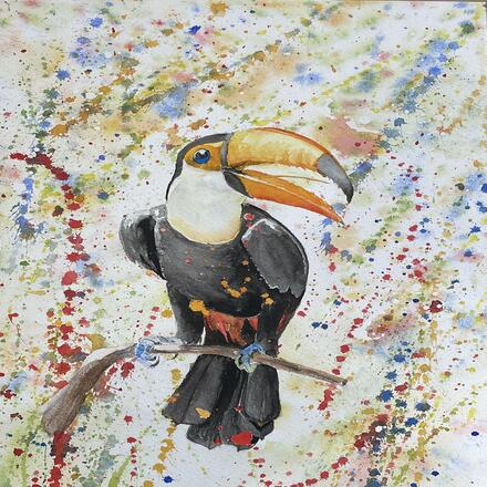 Watercolour painting Tex the Toucan