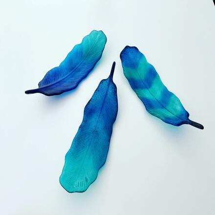 Fused glass feathers