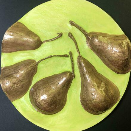 Golden Pears by Kim Rasit (plaster)