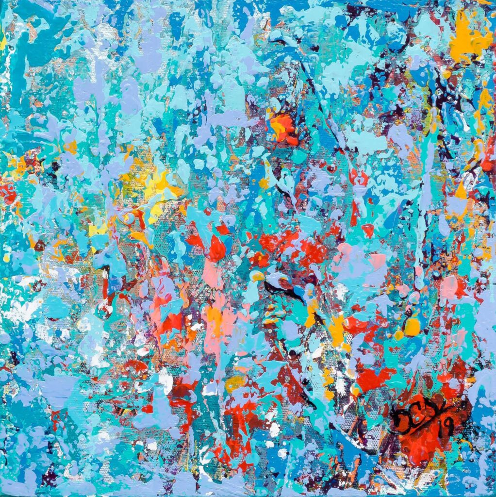 'Spring' Acrylic painting on a 30x30cm canvas
