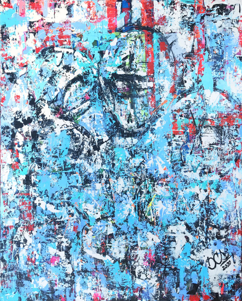 'Warrior' Acrylic painting on a80x100cm canvas.
