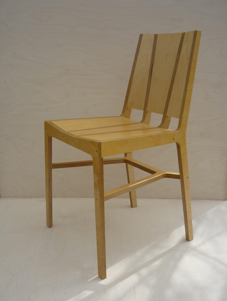 Warped Perspective. Chair, birch ply