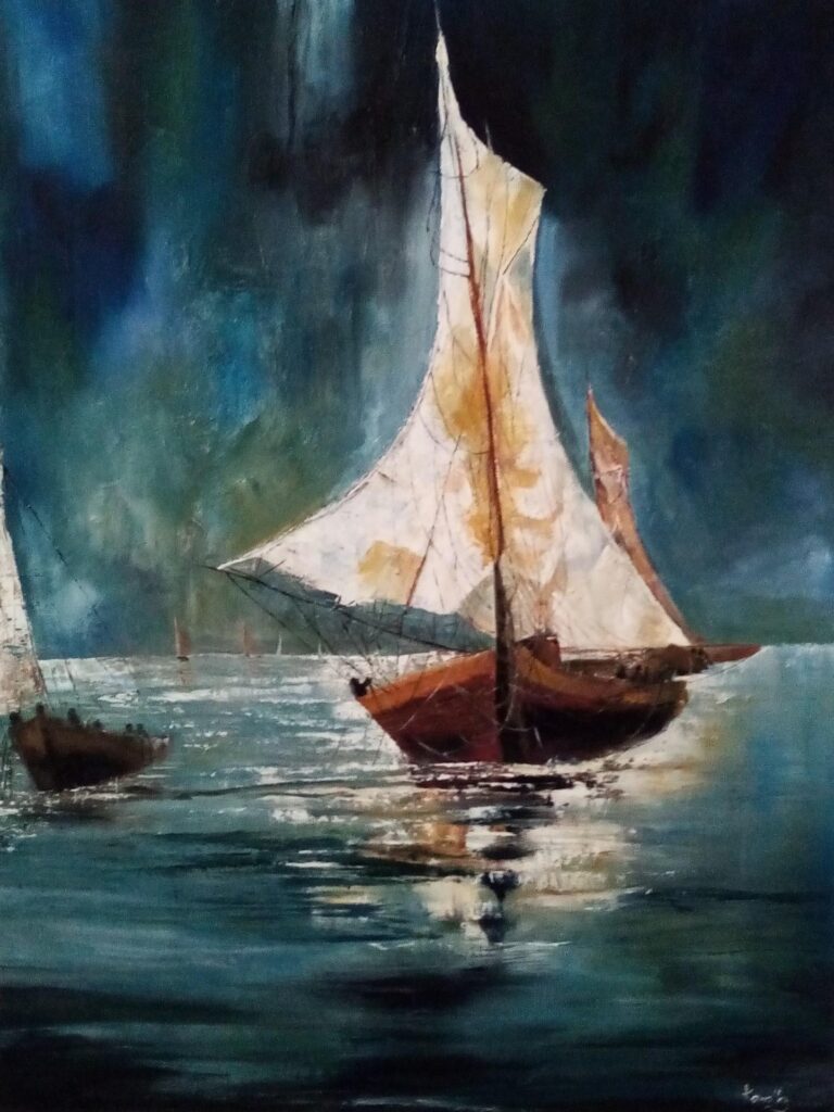 fishingboatoiloncanvas60cmx80cm
