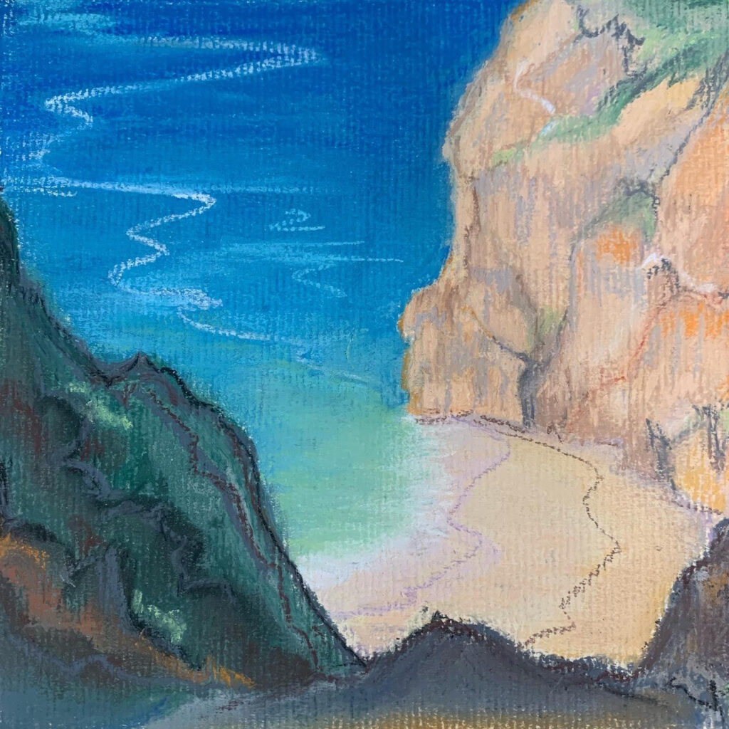 Hidden Cove. Pastel on paper