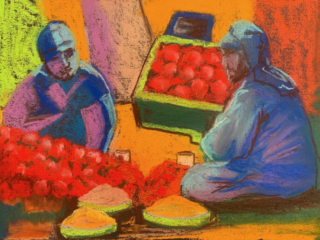 Colours of Morocco. Pastel on paper.