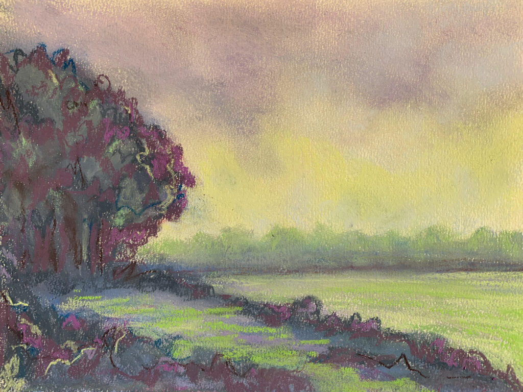 Sunrise. Pastel on paper