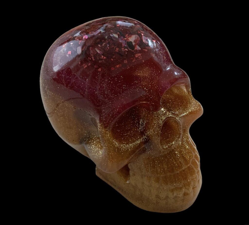 Resin skull paperweight
