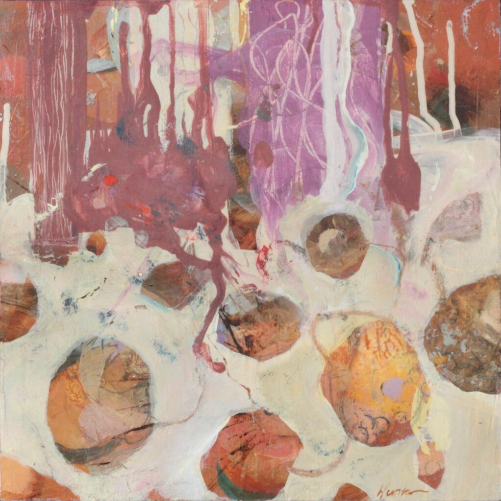 Bubble Tea, 2022, 12x12", mixed media