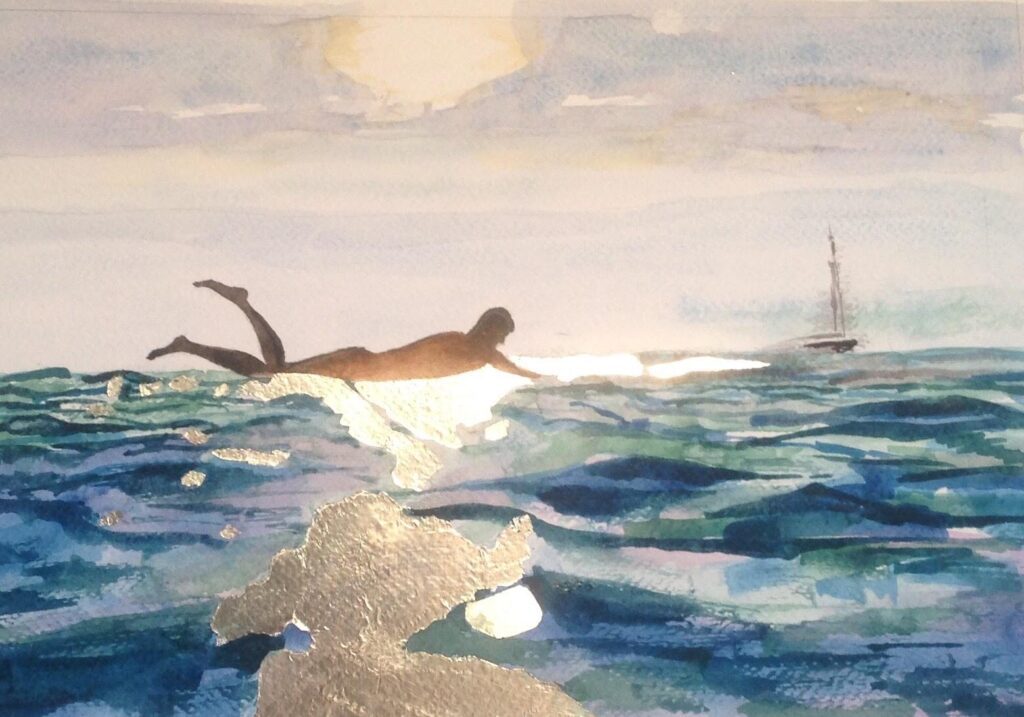 Surfs Up! Mixed media.