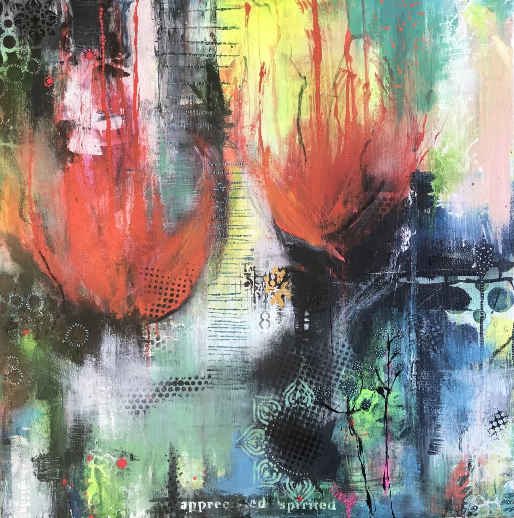 Abstract on canvas 24 x 24 inch Mixed media