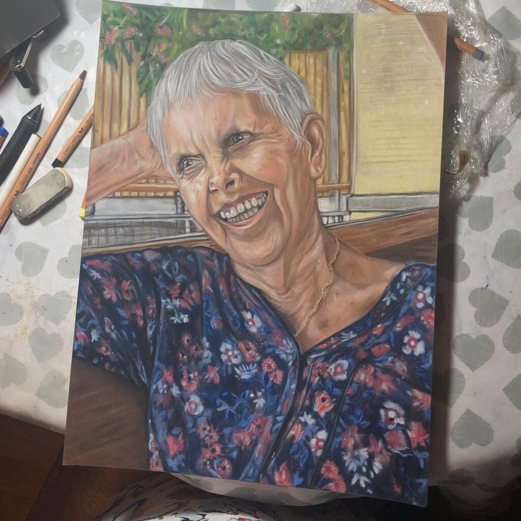 Pastel pencil memorial