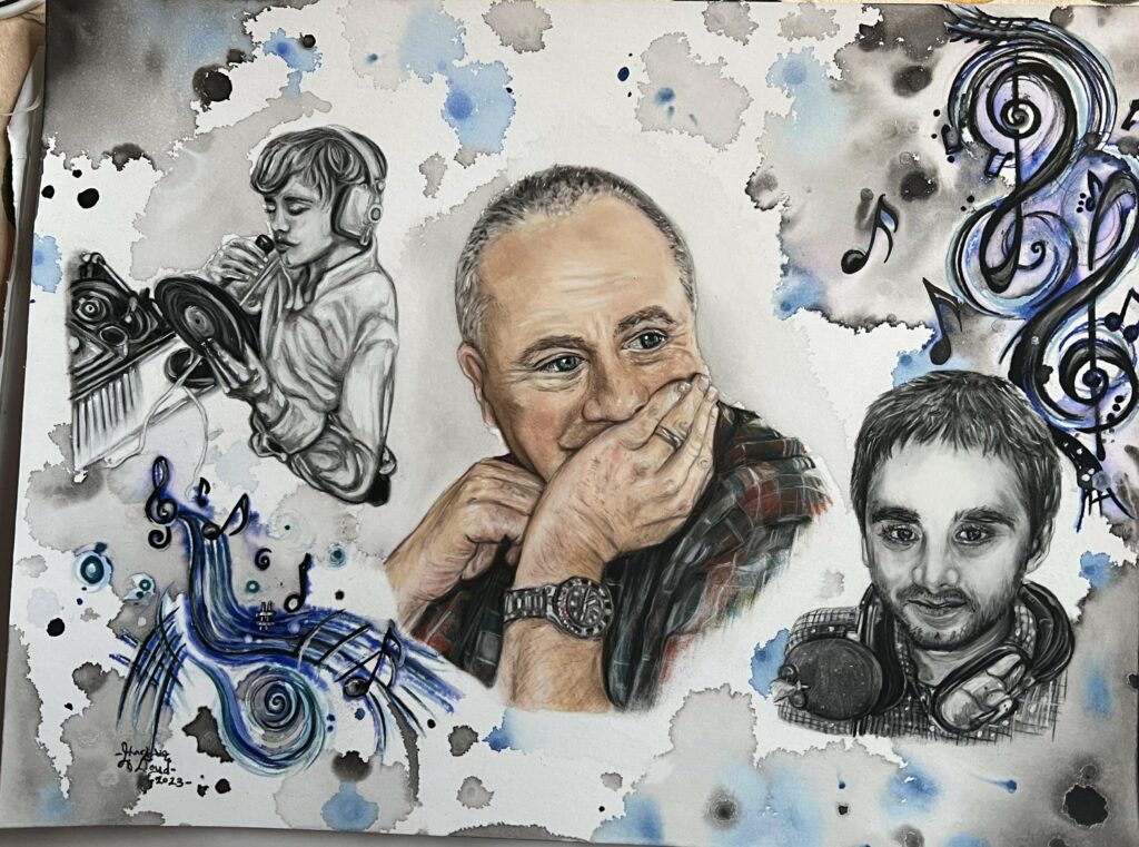 Mixed media portrait memorial
