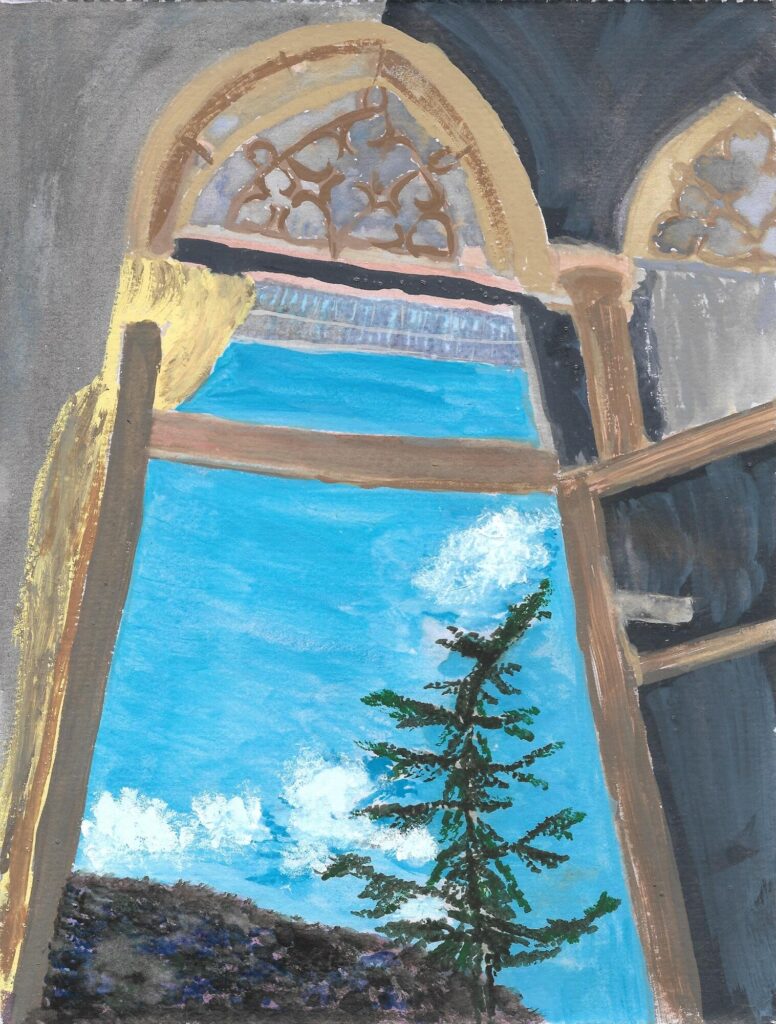 Gouache - The Broken Window (from the poem Grandma's House by Rania Aidley)