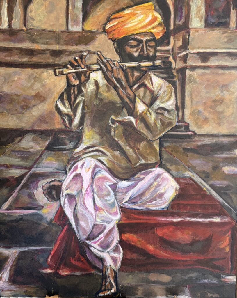 Inspired by a moment in Rajasthan, where the sound of a flute drew me into complete stillness. A quiet, grounding melody, carrying stories of tradition, presence, and pause.