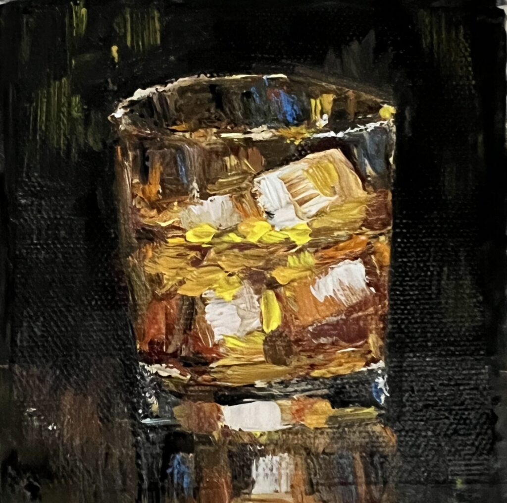 WHISKEY OIL PAINTING