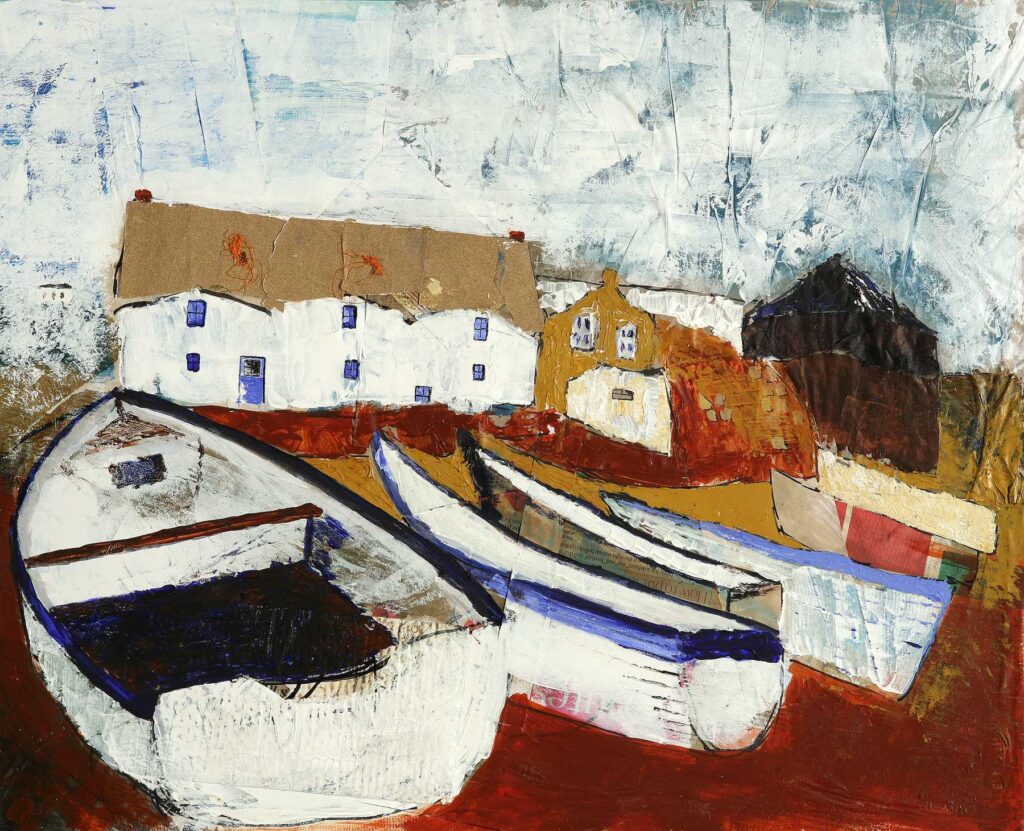Boats on a Cornish beach