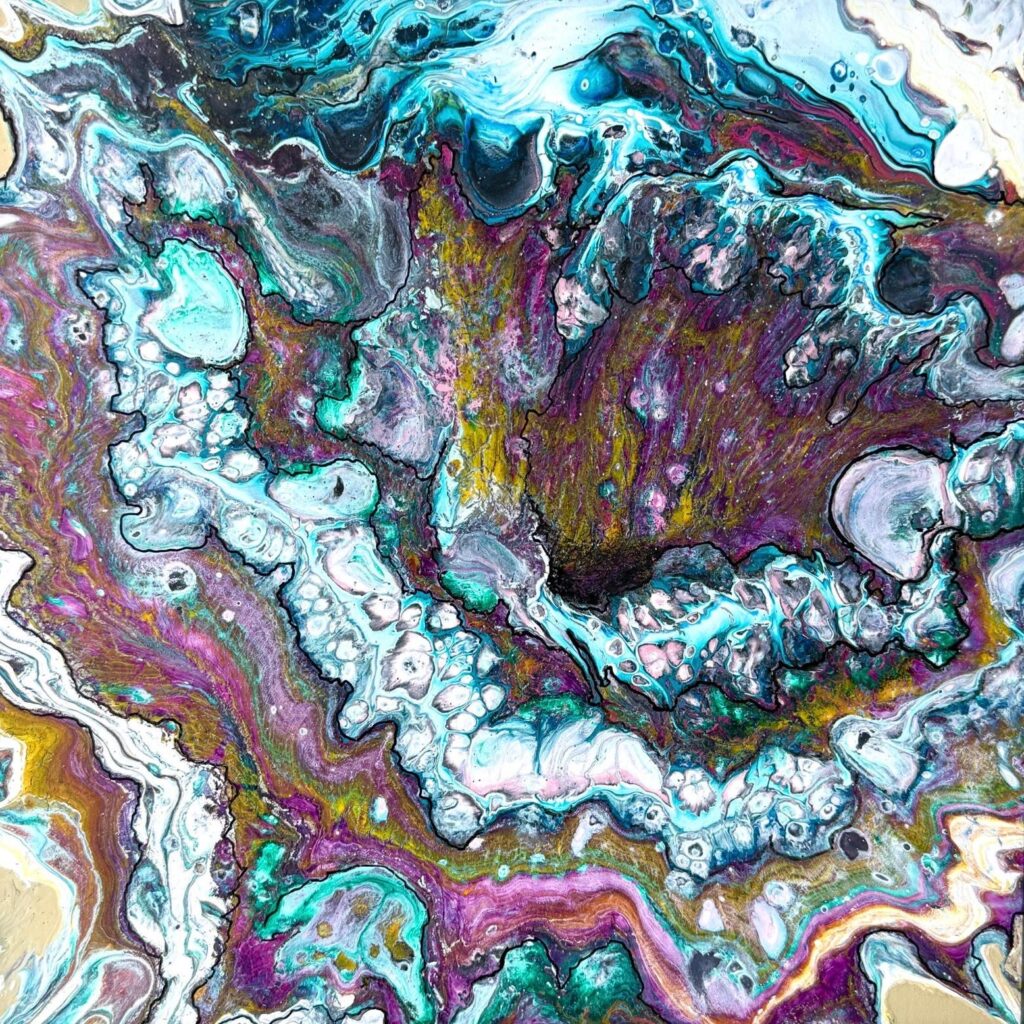 Multicoloured fluid art