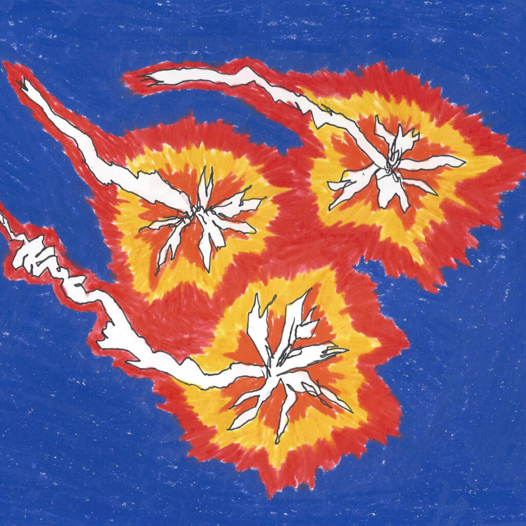 abstract fireworks drawing