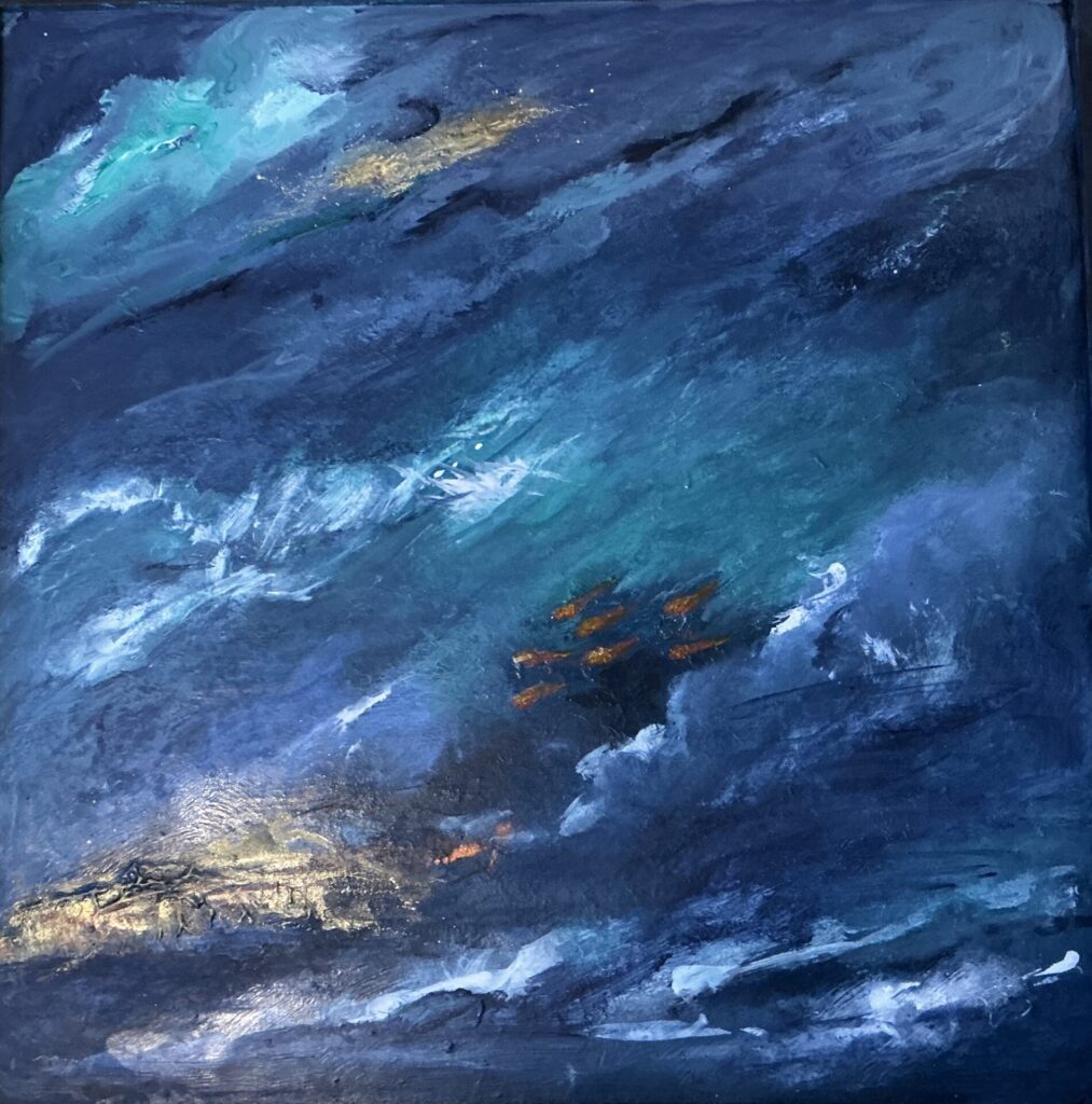 “Spirit of the Sea”  acrylic on wooden board.