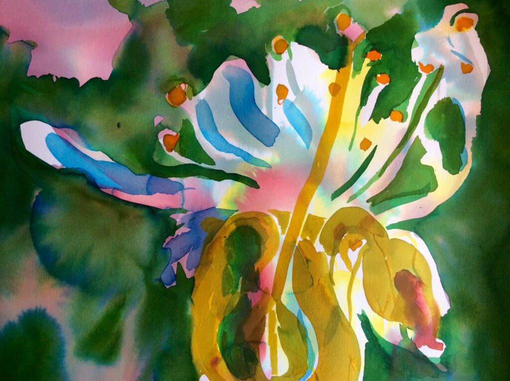Ink flower painting