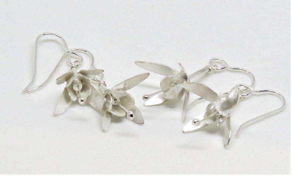 Silver Fuchsia earrings