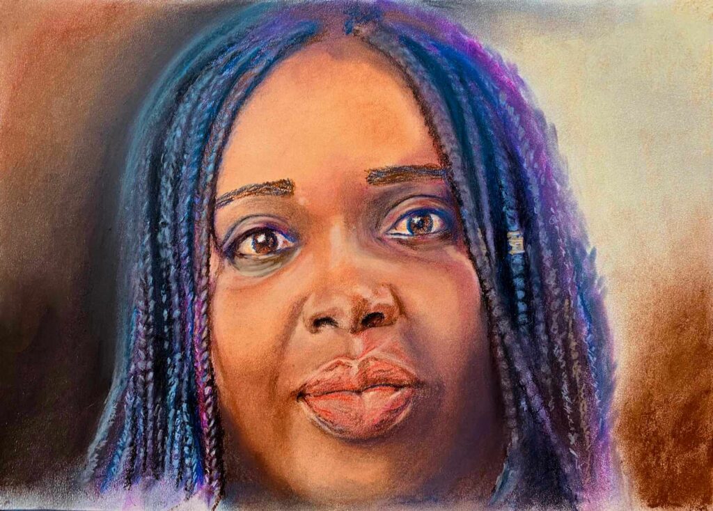 Portrait of Theodora in pastel