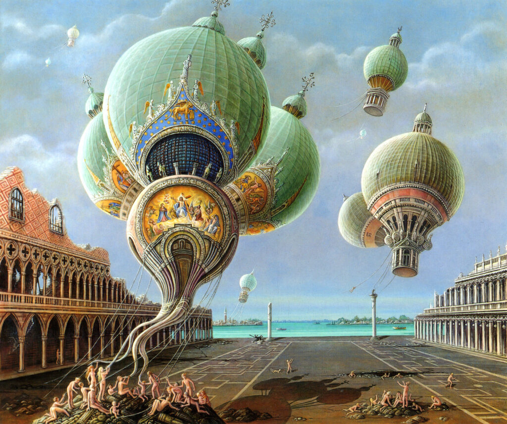 Bridid Marlin painting Flight of Churches