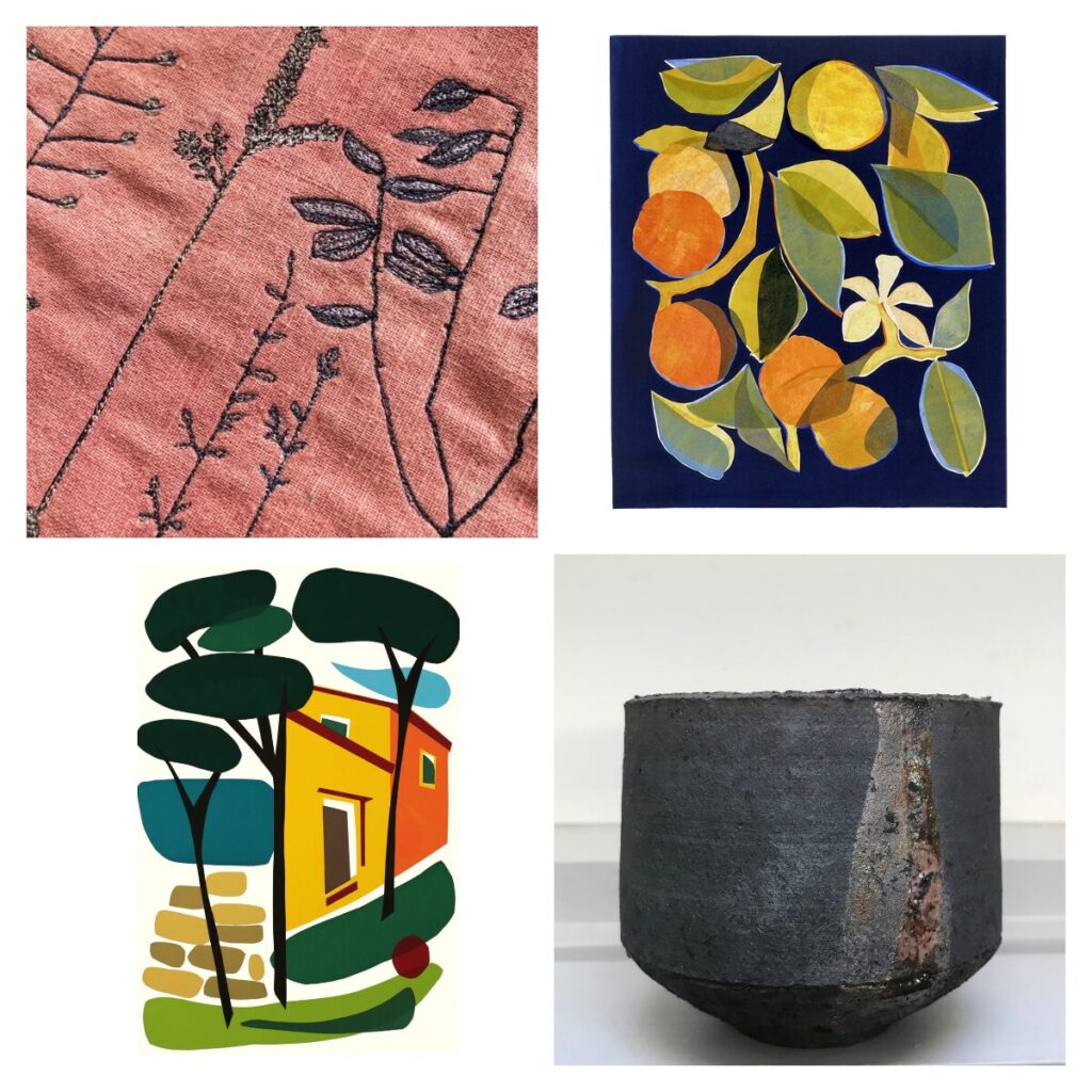 Collage of work by some of the exhibiting artists and makers